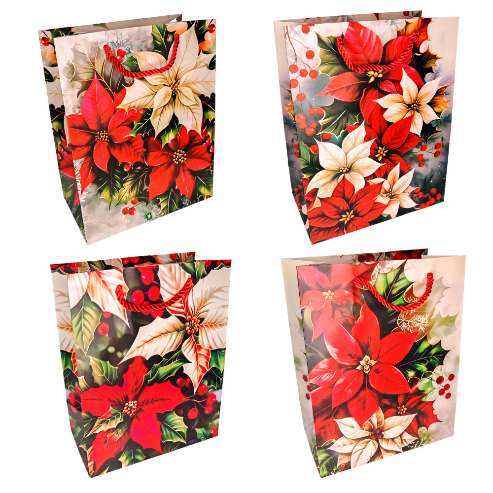 Пакет подар. бум. новогодн. 31*40*12 см 210 гр/м2 "Остролист"