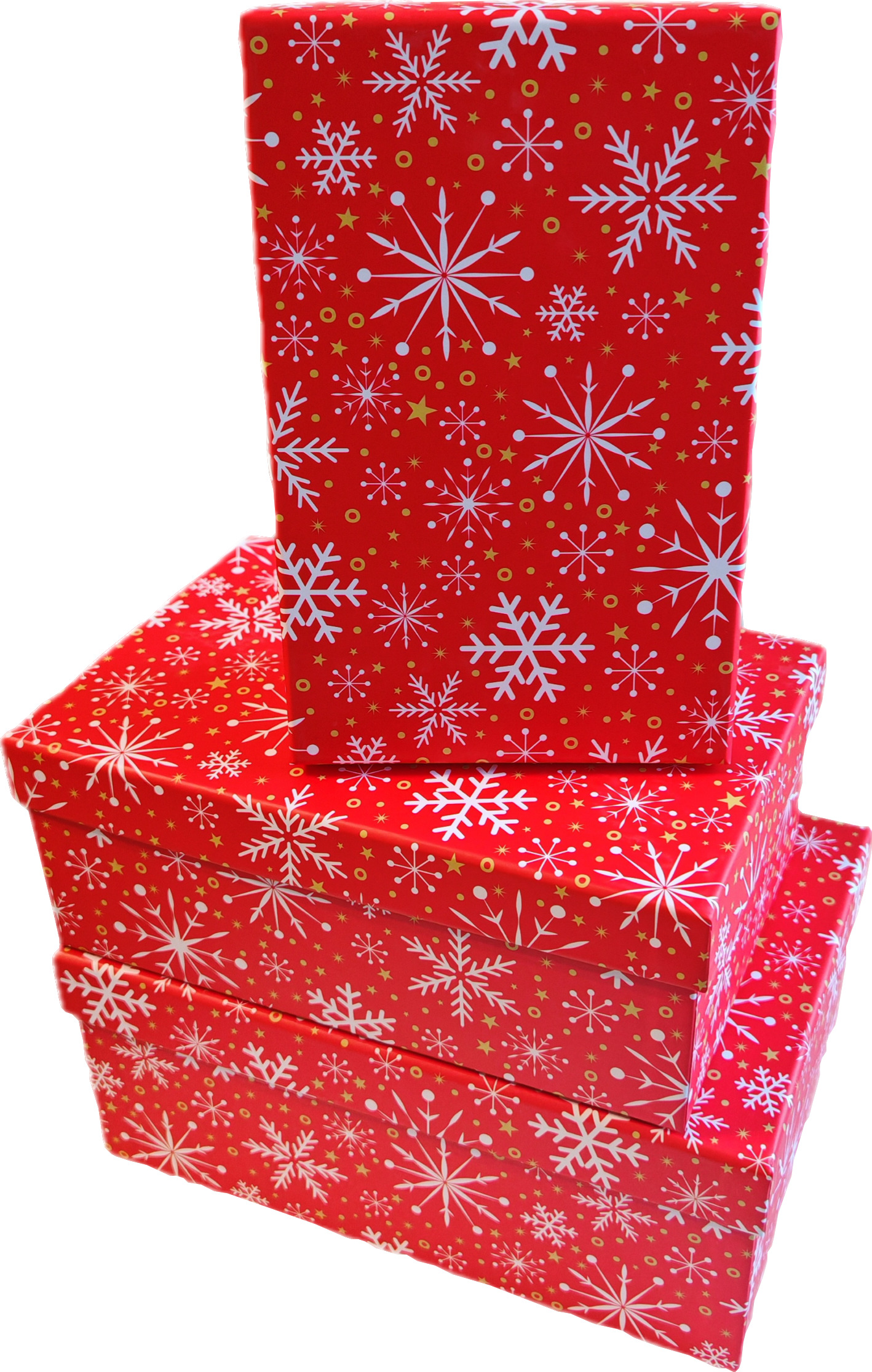 Набор подарочных коробок 3в1 "Снежинки" 19*12*6.5, 21*14*8, 23*16*9.5см