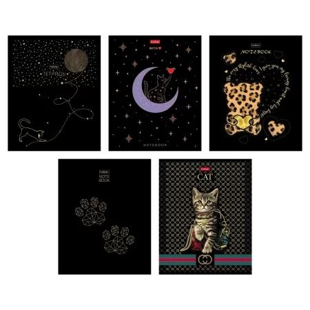 Тетрадь А5 48л кл. Hatber "Golden dream" мат.лам., 3Dфольга, 5диз.в блоке