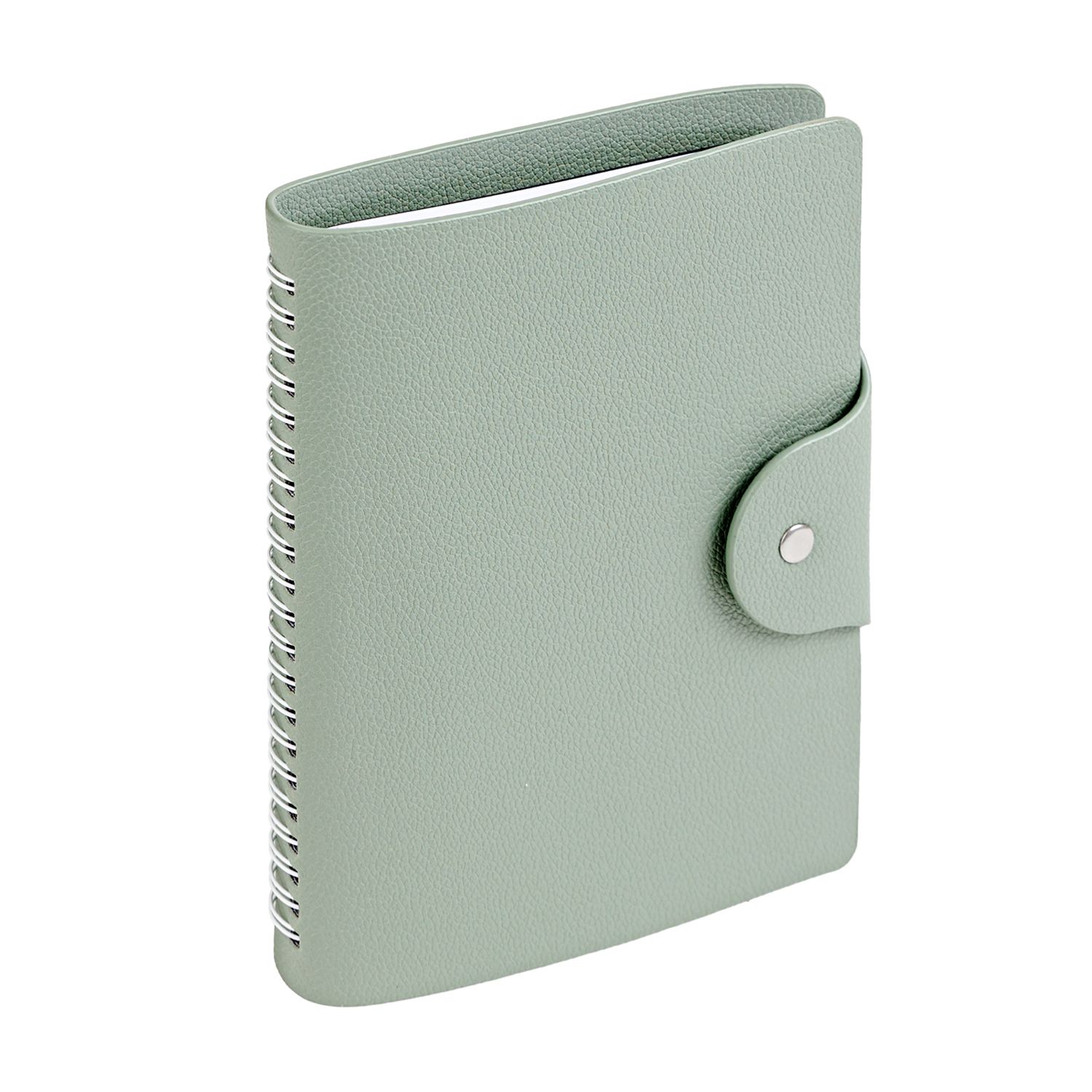 Ежедневник недат. А5 136л., кожзам, мягк.пер., гребень "Torino. Мятный моранди" кнопка