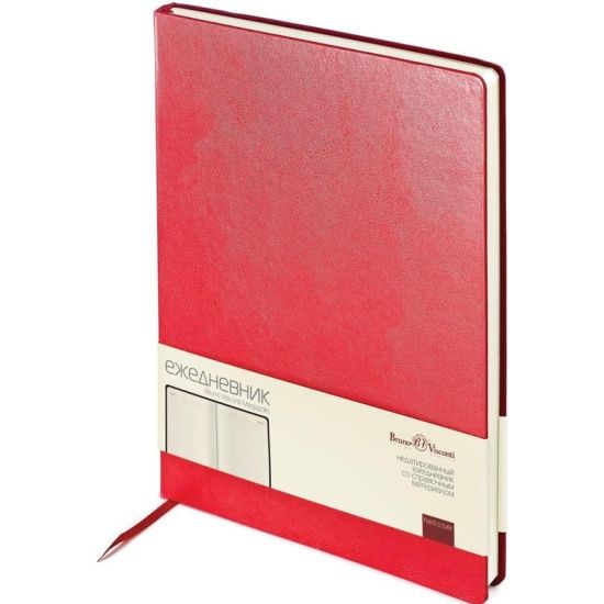 Ежедневник недат. А4 160л., кожзам, тв.пер. "Megapolis. Красный" ляссе