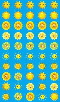 Наклейки-оценки 9*16см "Солнышки"