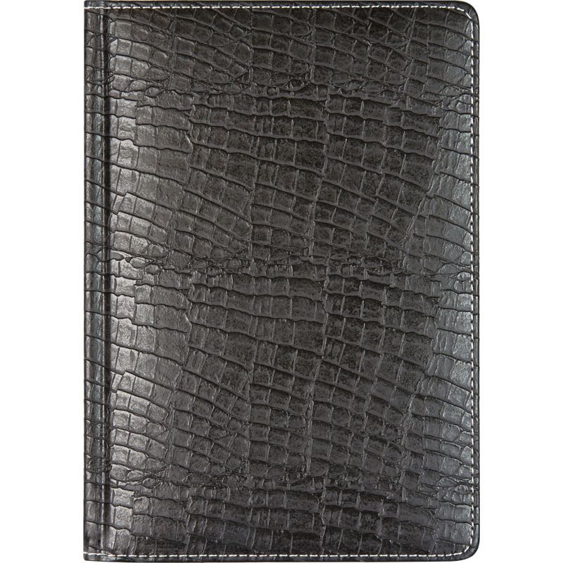 Алфавитная книга А5  64л. " Croco" черная, иск.кожа, тв. обложка