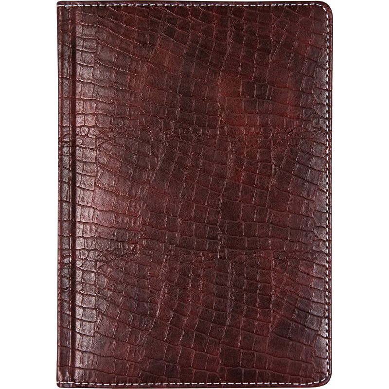 Алфавитная книга А5  64л. " Croco" коричневая, иск.кожа, тв. обложка