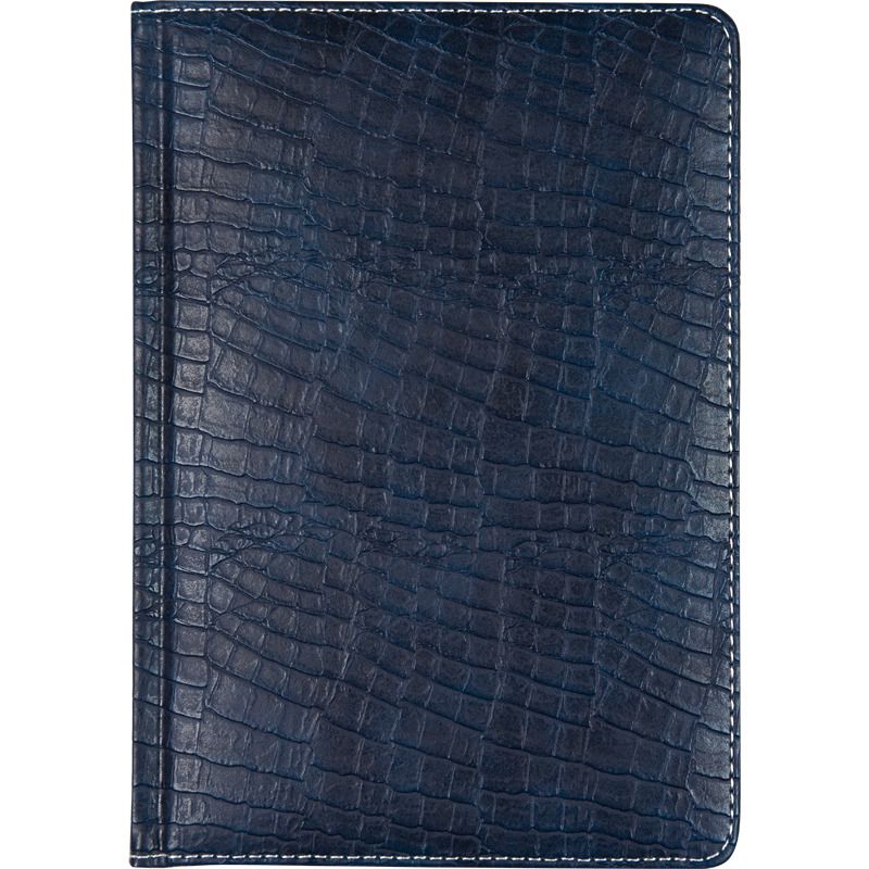 Алфавитная книга А5  64л. " Croco" синяя, иск.кожа, тв. обложка