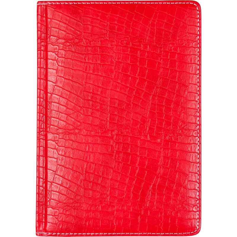 Алфавитная книга А5  64л. " Croco" красная, иск.кожа, тв. обложка