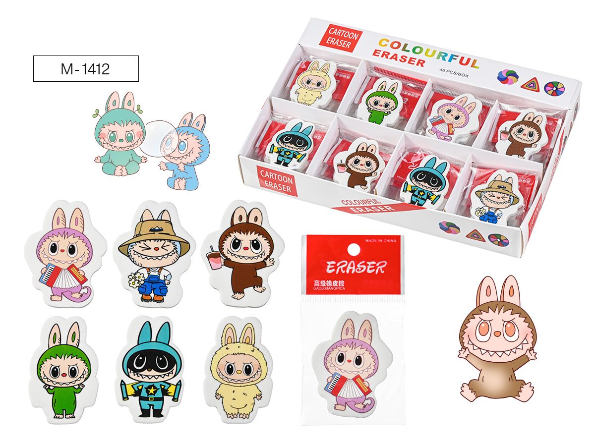 Ластик MAZARI "Зубастик" фигурн., 6 диз.