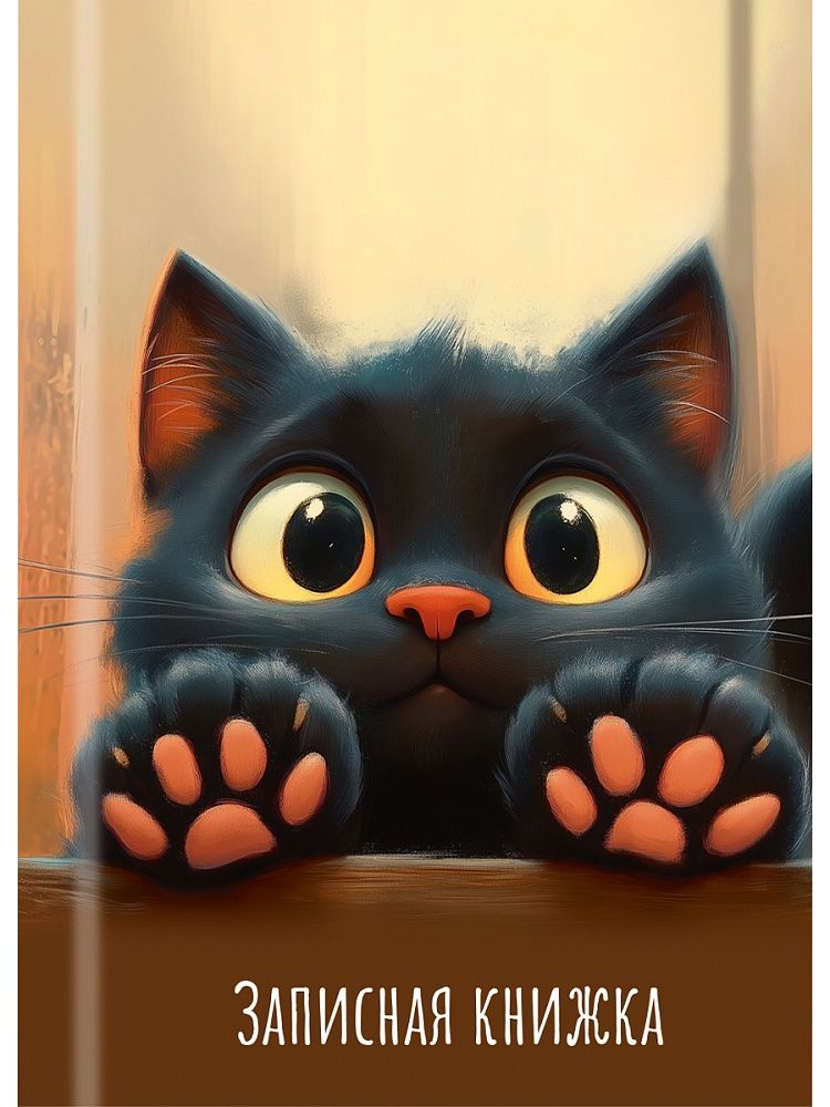 Блокнот А7 7БЦ  48л "Лапки котика - 2" клетка, глянц.лам.