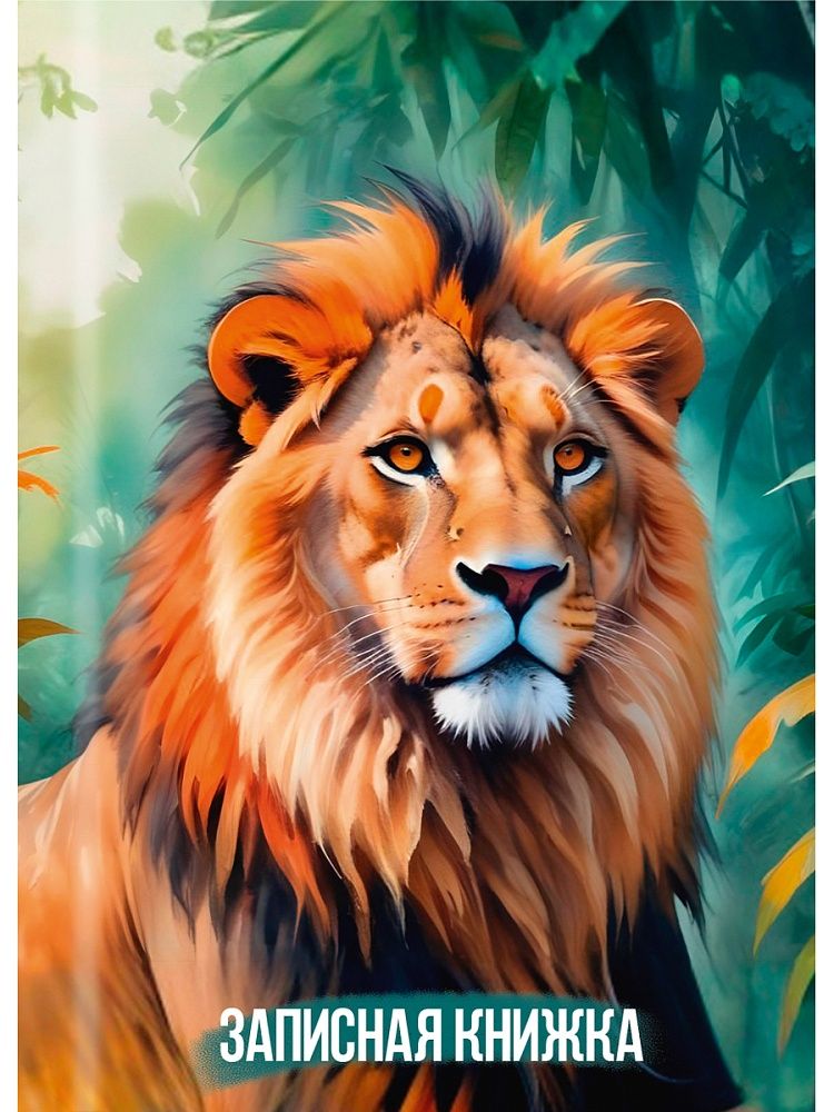 Блокнот А7 7БЦ  48л "Хищники саванны - 1" клетка, глянц.лам.