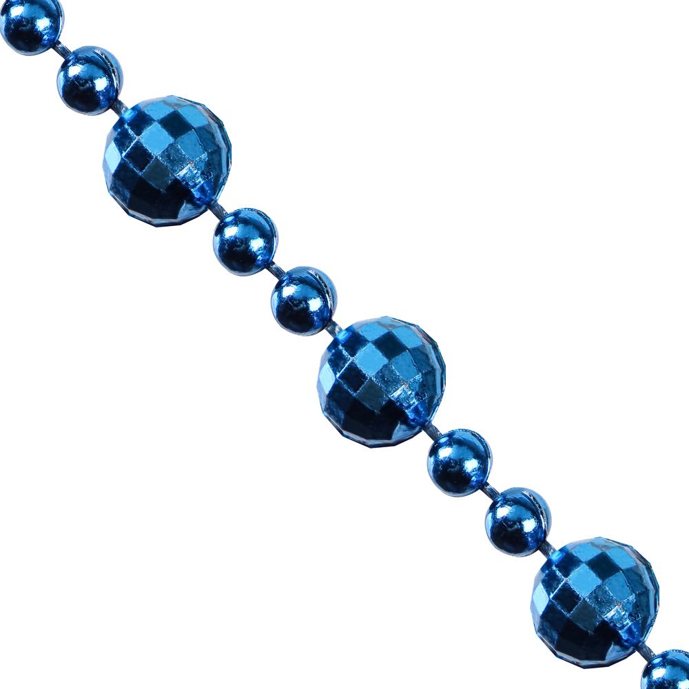 Бусы декоративные  2,7м, с шарами разных диаметров, синий