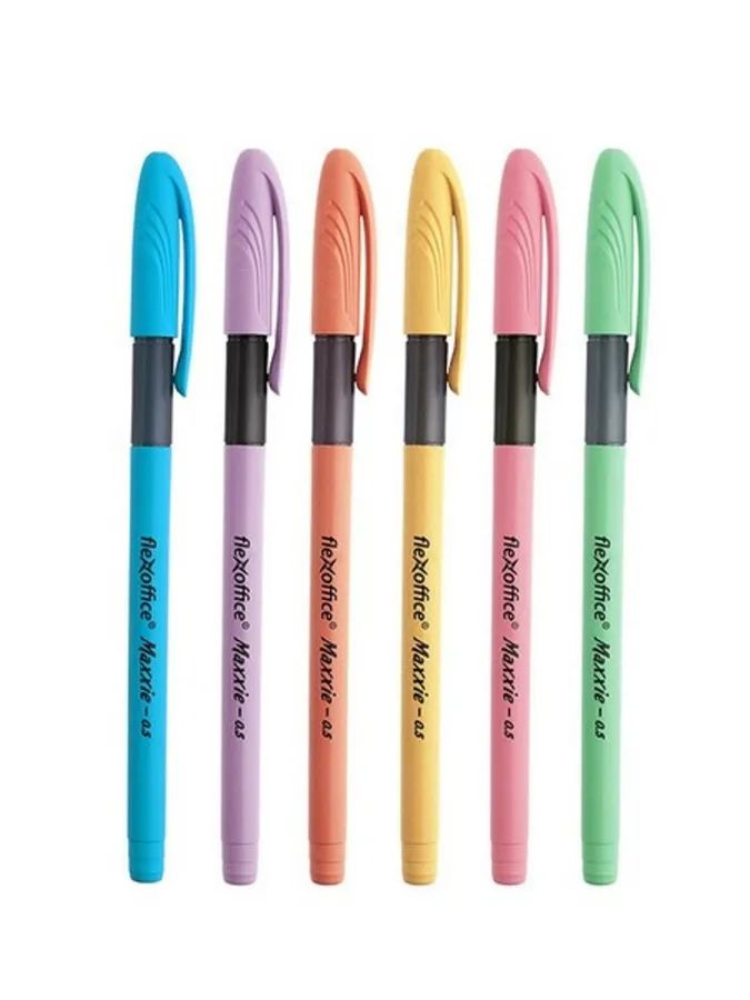Ручка шар. FlexOffice Maxxie Neon синяя, 0,5мм, масл. чернила, корпус ассорти