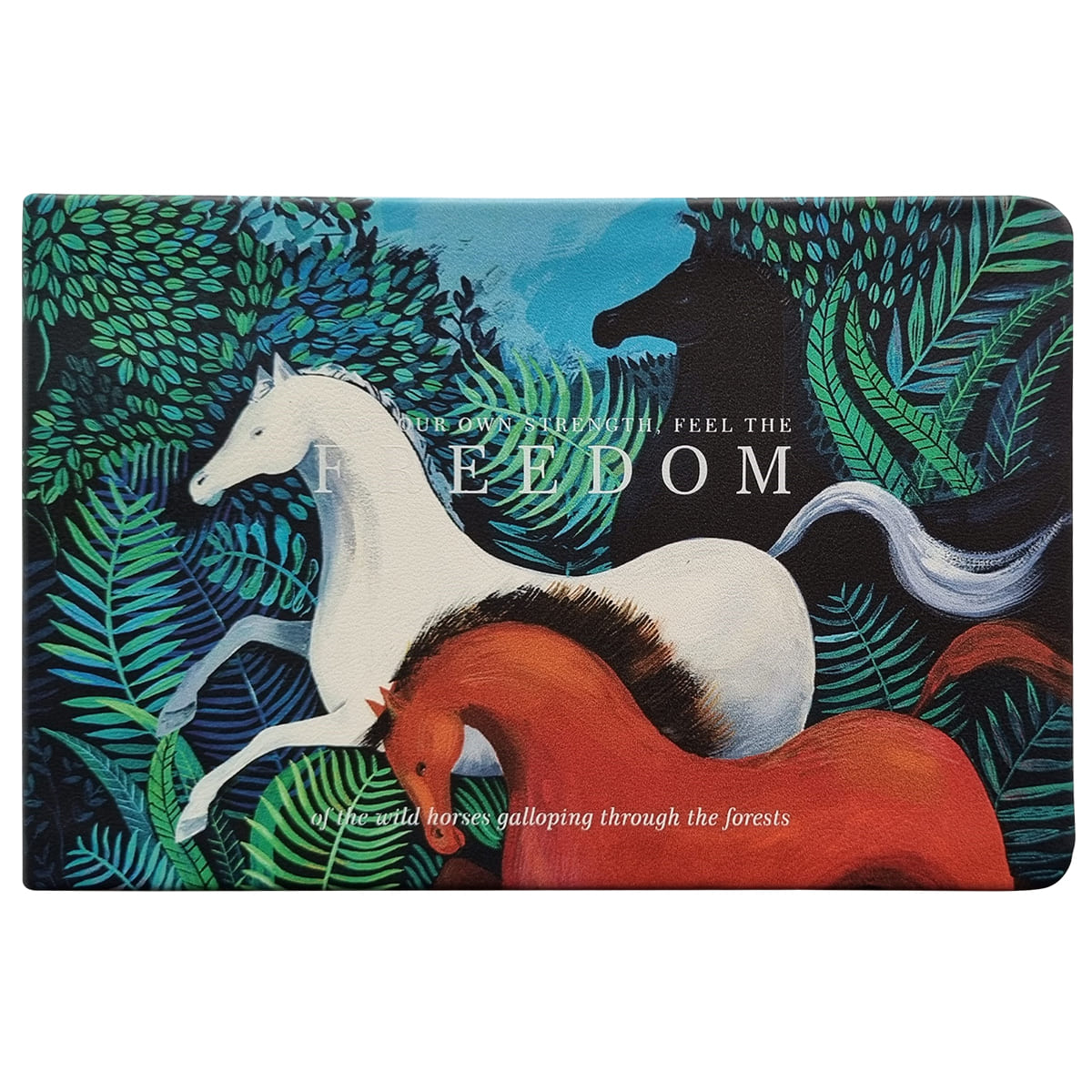 Планинг дат. 2026г А6 64л., кожзам., интегр.пер. "Art. Три лошади"+ПОДАРОК