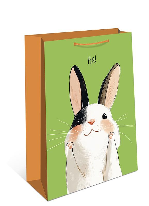 Пакет подар. бумажн. 18*23*10 см, 130гр/м2  Зайка