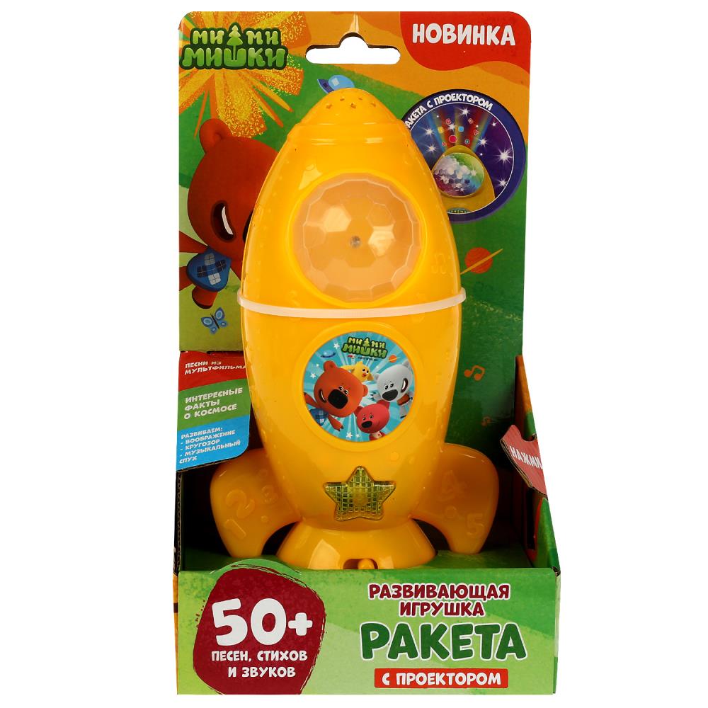 Ракета с проектером 26см "Ми-ми-мишки" 50 песен,стихов,звуков.свет, 3*ААА в компл.