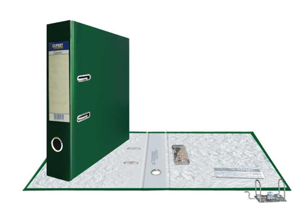 Регистратор А4  75мм PVC, Classic, изумрудный, карман