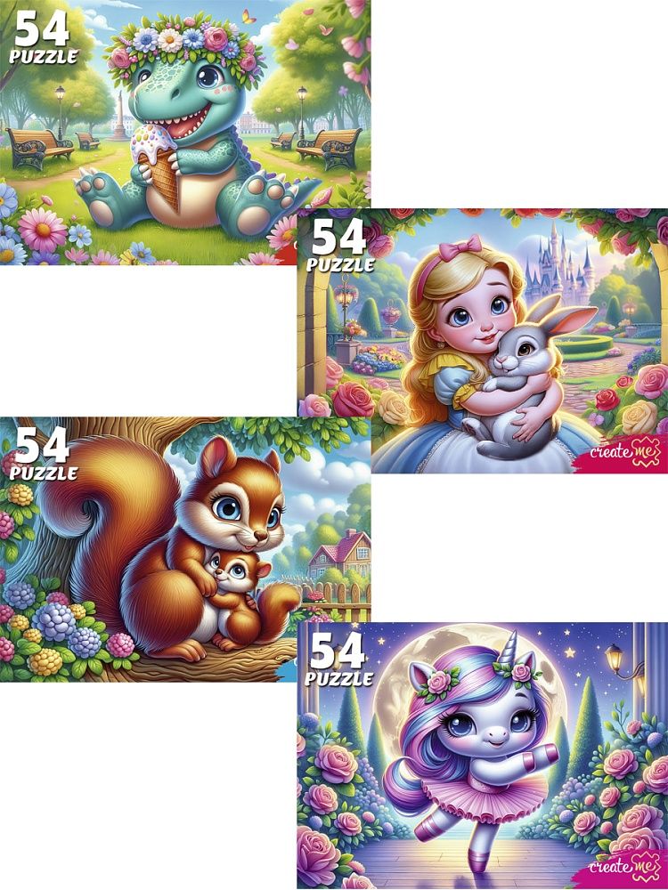 Пазлы 54 элемента  "Для девочек"