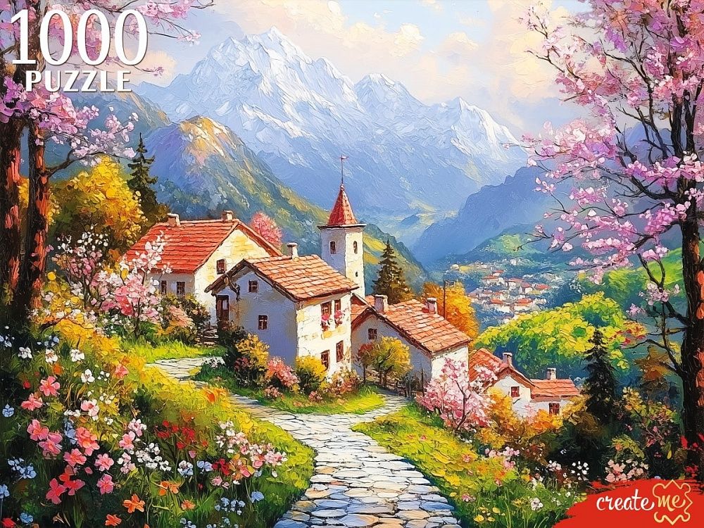 Пазлы 1000 элементов  685*480мм. "Город в горах"