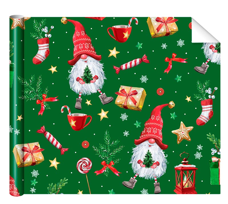 Бумага упаковочная 70*100см "Гномы"