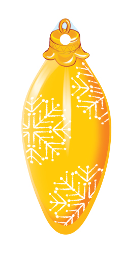 Вырубная фигурка 7*10см "Сосулька" жёлтая