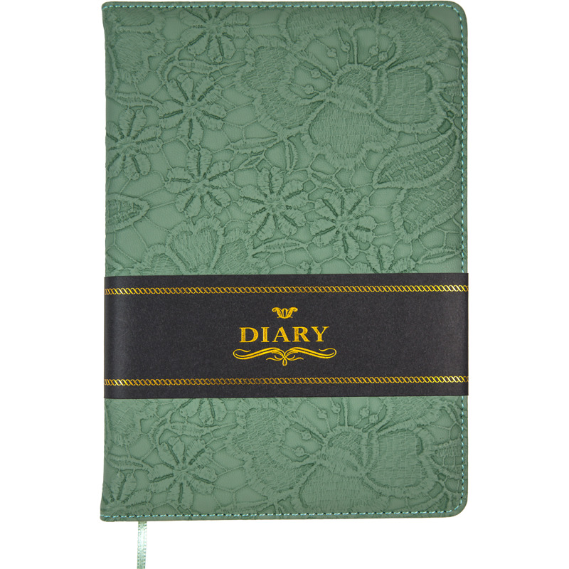 Записная книжка А5  80л. "Diana" мятно-серый, иск.кожа, тв. обложка, ляссе, клетка