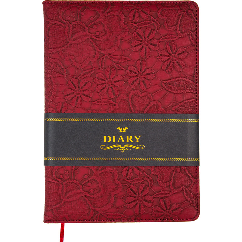 Записная книжка А5  80л. "Diana" бордовый, иск.кожа, тв. обложка, ляссе, клетка
