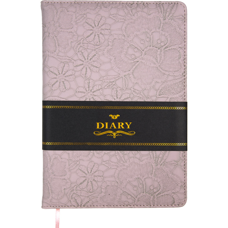 Записная книжка А5  80л. "Diana" розово-серый, иск.кожа, тв. обложка, ляссе, клетка