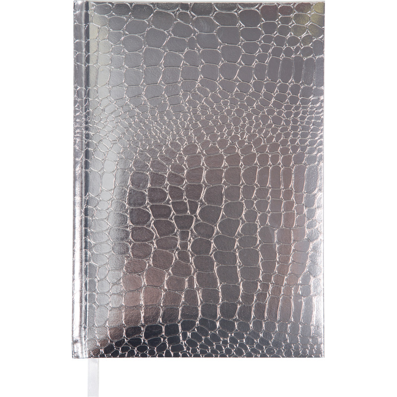 Записная книжка B6  80л. кожзам Arkona", тв.обл., клетка, серебристая