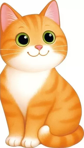 Открытка фигурная б/т "Котик" персиковый