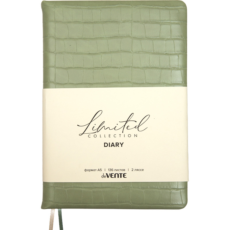 Ежедневник недат. А5 deVENTE  Barbara 272стр., мятный, тв.обл.,кожзам., ляссе, 70гр/м2