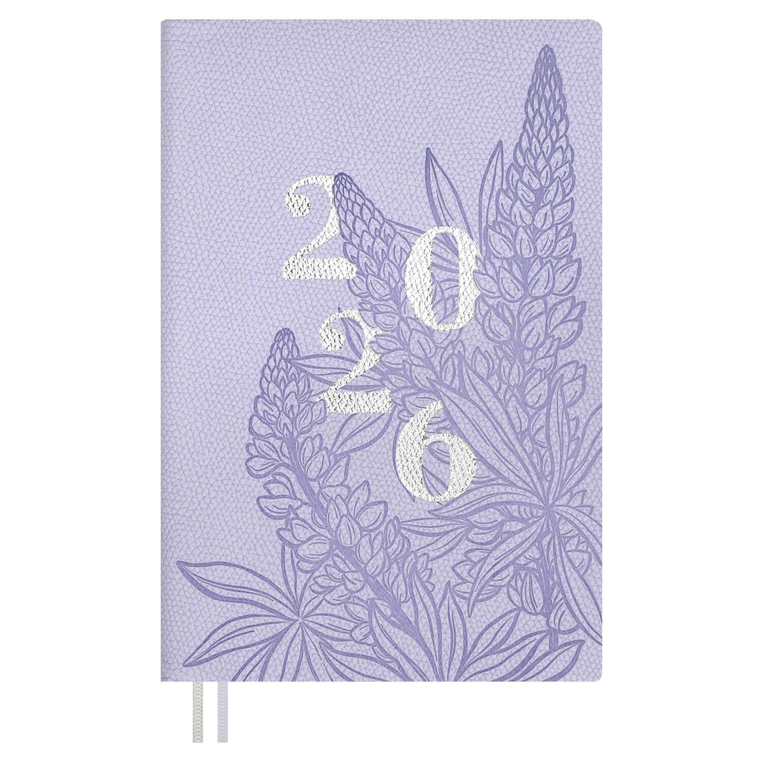 Еженедельник дат. 2026г А6 96л., кожзам., мягк.пер. "Джут сиреневый"  +ПОДАРОК