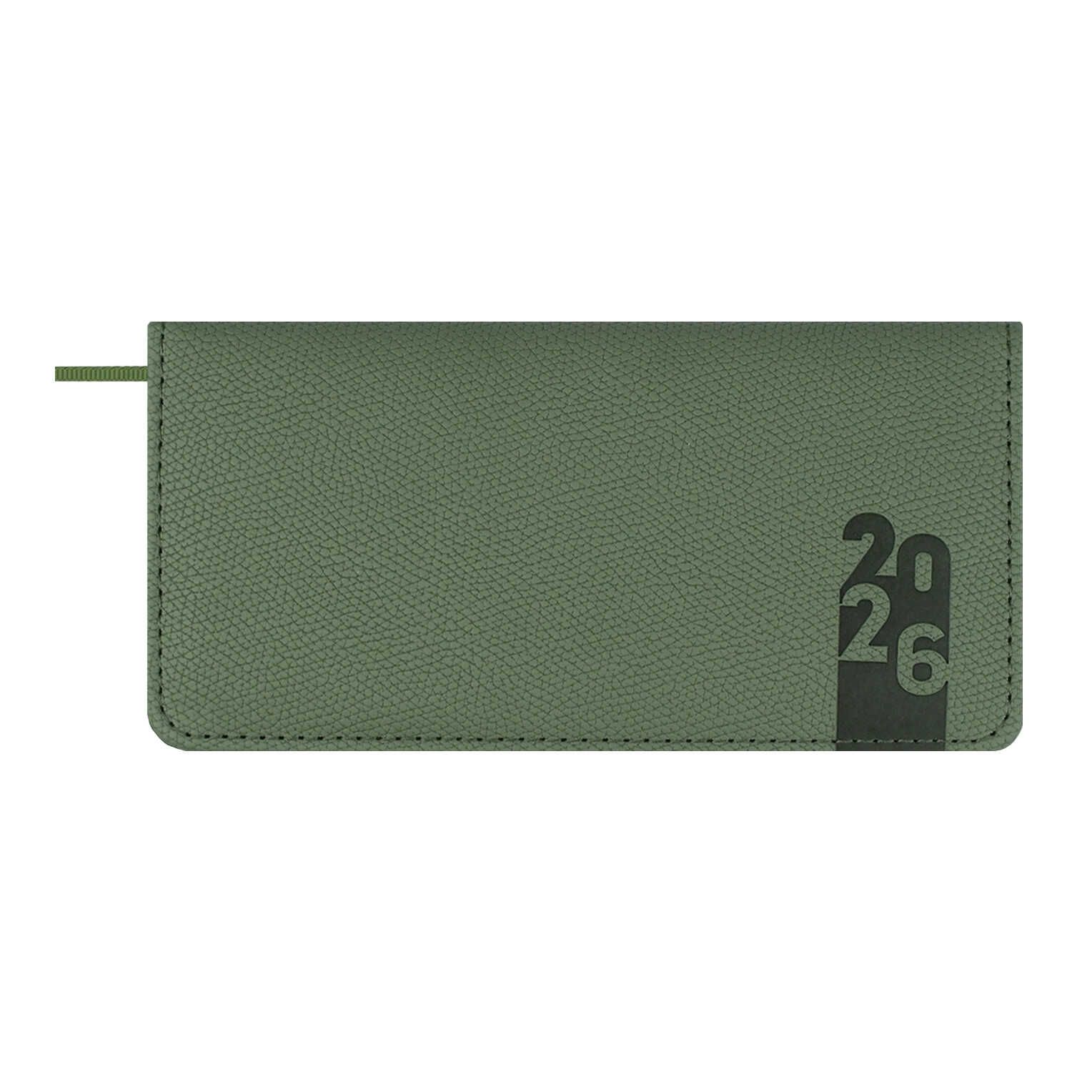 Планинг дат. 2026г 170*88мм 64л., кожзам., тв.пер. "Джут хаки"  +ПОДАРОК