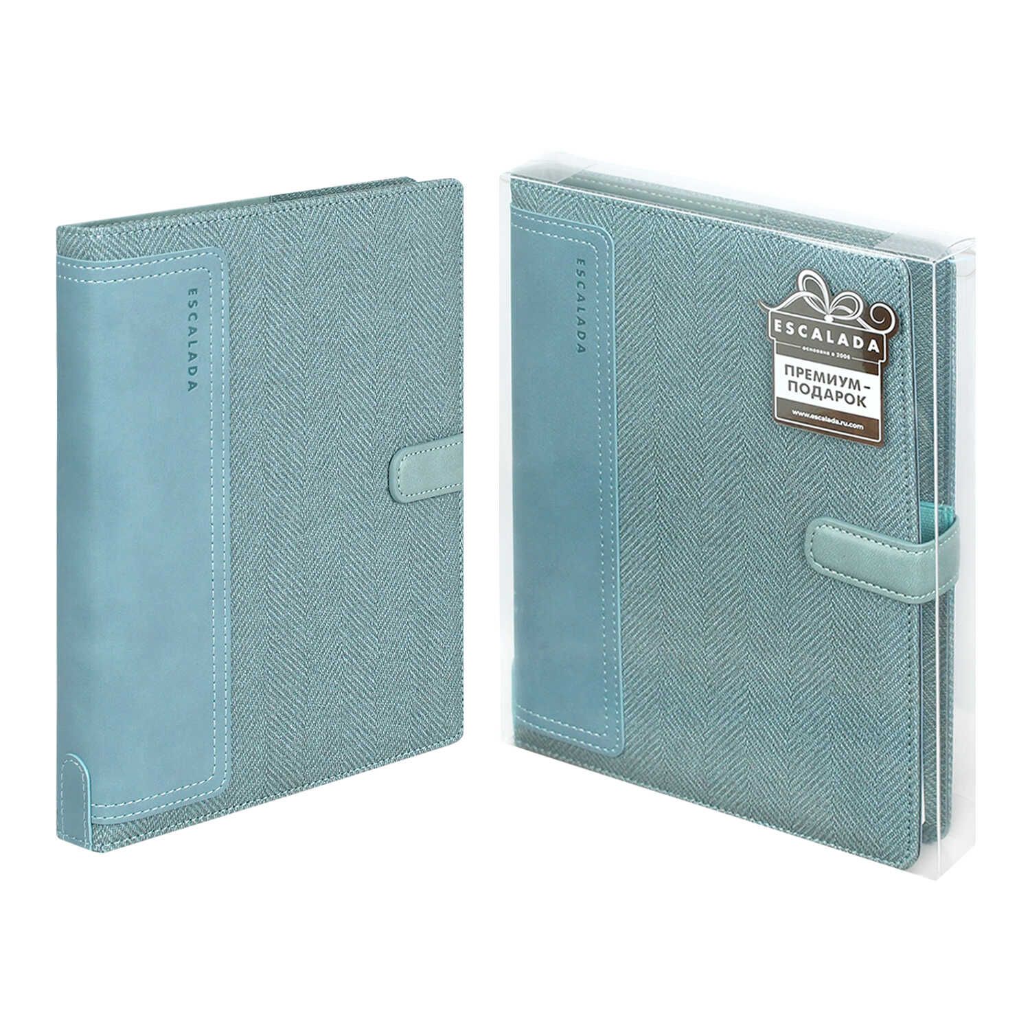 Ежедневник-органайзер недат. А5 кожзам., тв.пер., 160л. "Саржа пепельно-голубой"