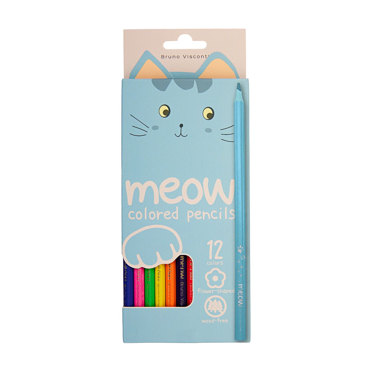 Карандаши цвет. 12цв BV "Meow"  пластиковые