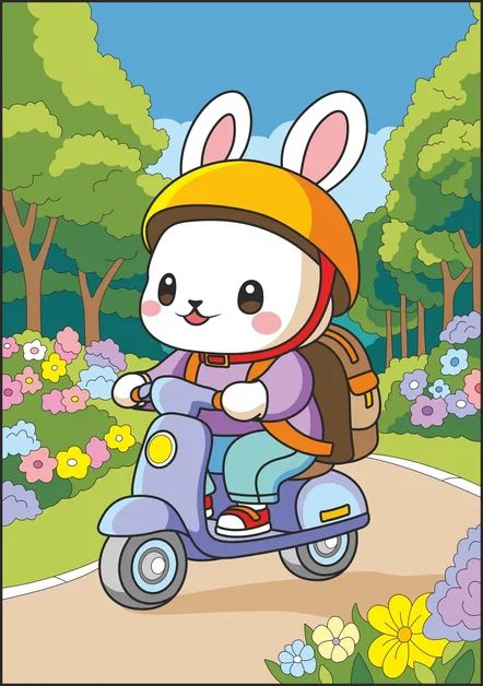 Картина по номерам на картоне 20*30см "Зайчик в парке"