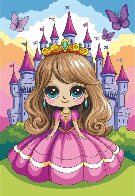 Картина по номерам на холсте 20*30см "Маленькая принцесса"