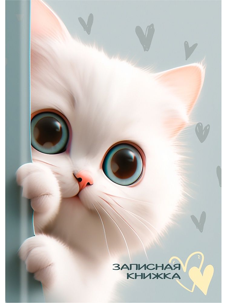 Блокнот А7 7БЦ  48л "Обаятельные котята" клетка, глянц.лам.