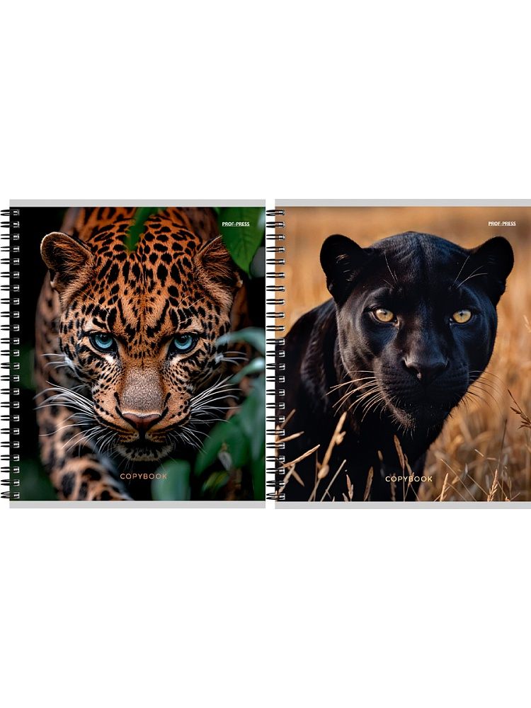 Тетрадь А5  96л кл. гребень Проф-Пресс "Дикие кошачьи - 3"