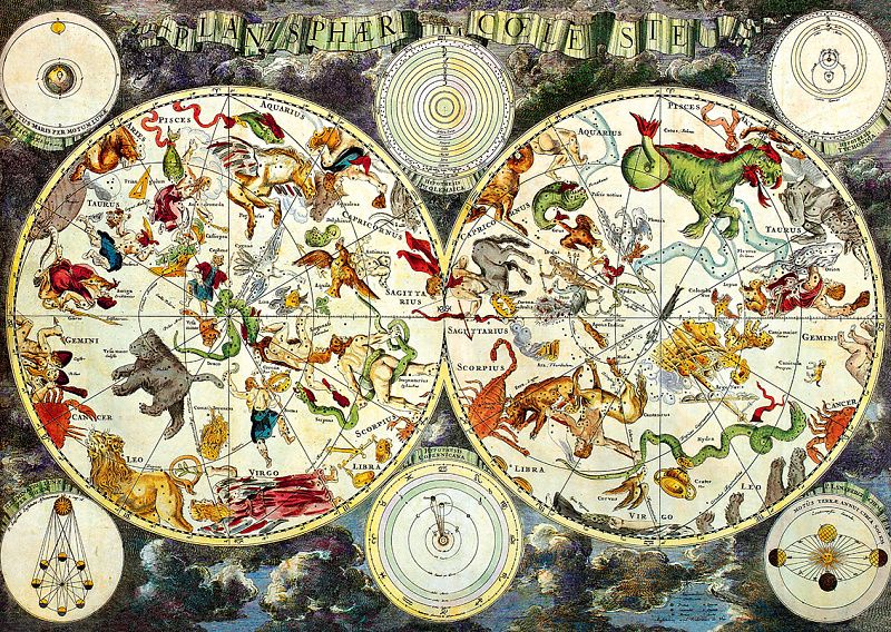 Пазлы 1000 элементов 680*480мм.  "Небесная планисфера. 1680"