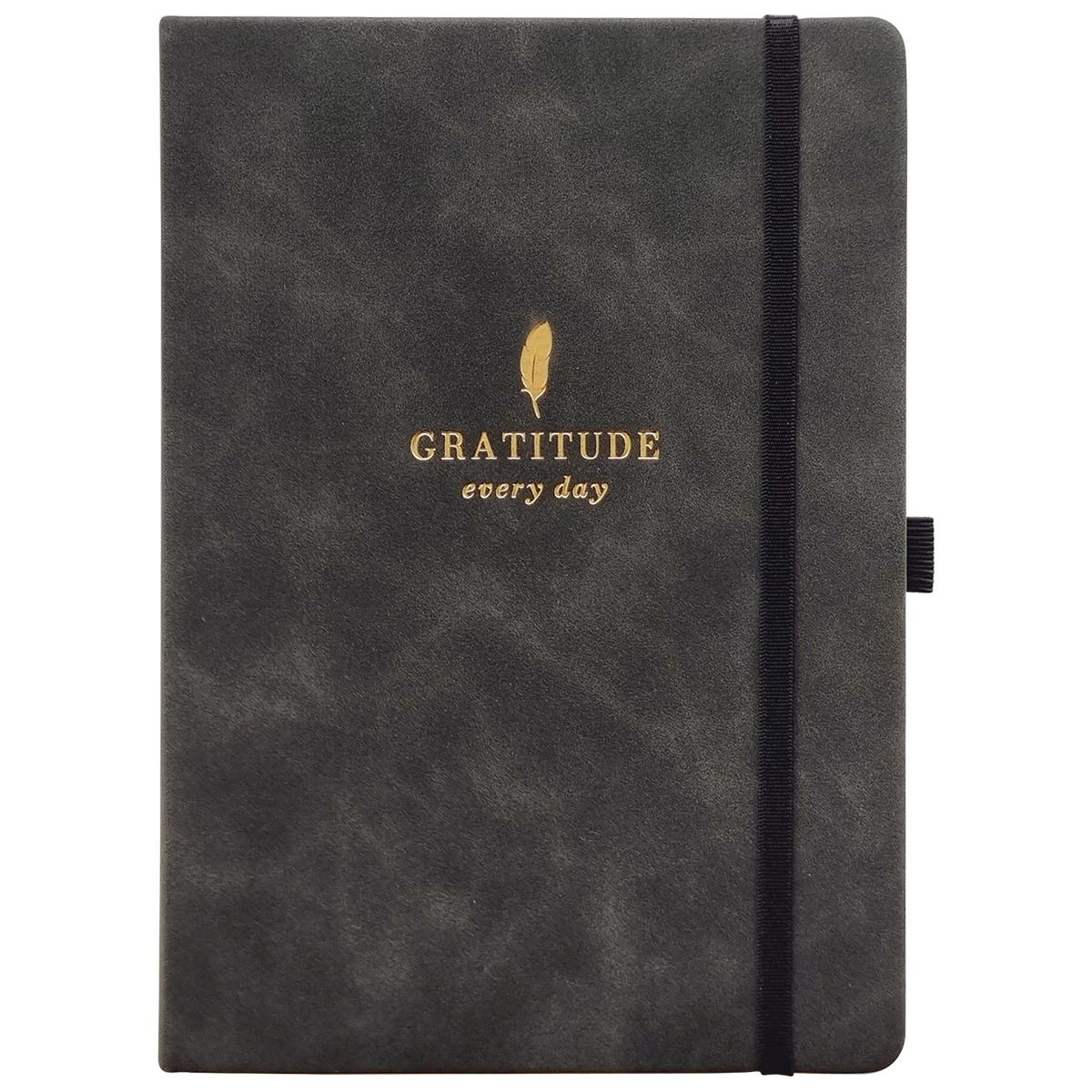 Ежедневник недат. А5 160л. кожзам, тв.пер. "Grace. Черный" резинка, тисн.фольгой, ляссе