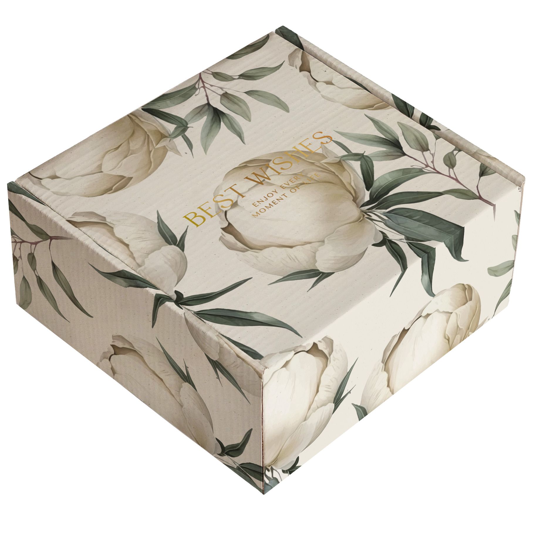 Подарочная коробка 20*20*10 см "Peony. Айвори" требуется сборка