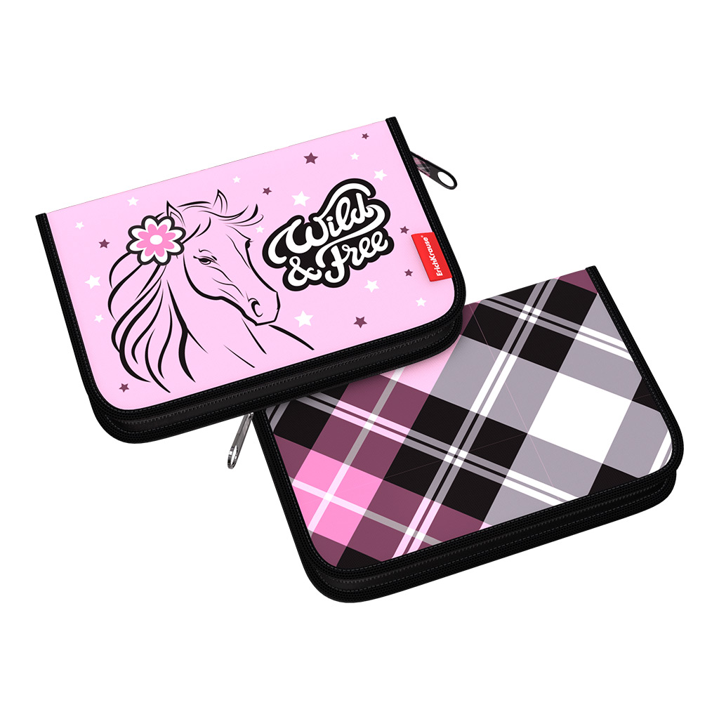 Пенал-книжка без наполнения ErichKrause® 135x205x30мм Flower Horse