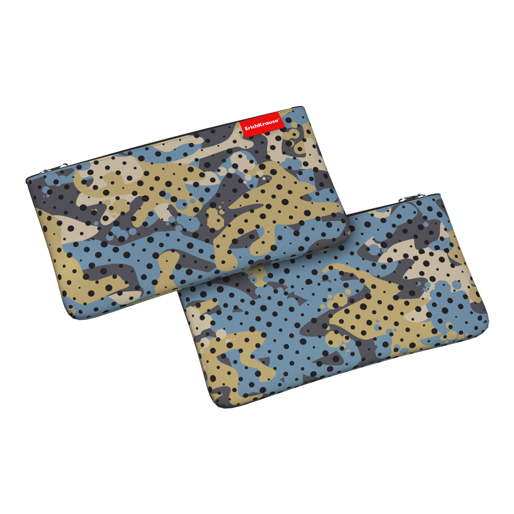 Пенал конверт ErichKrause® Light 220x120мм Dots vs Camo