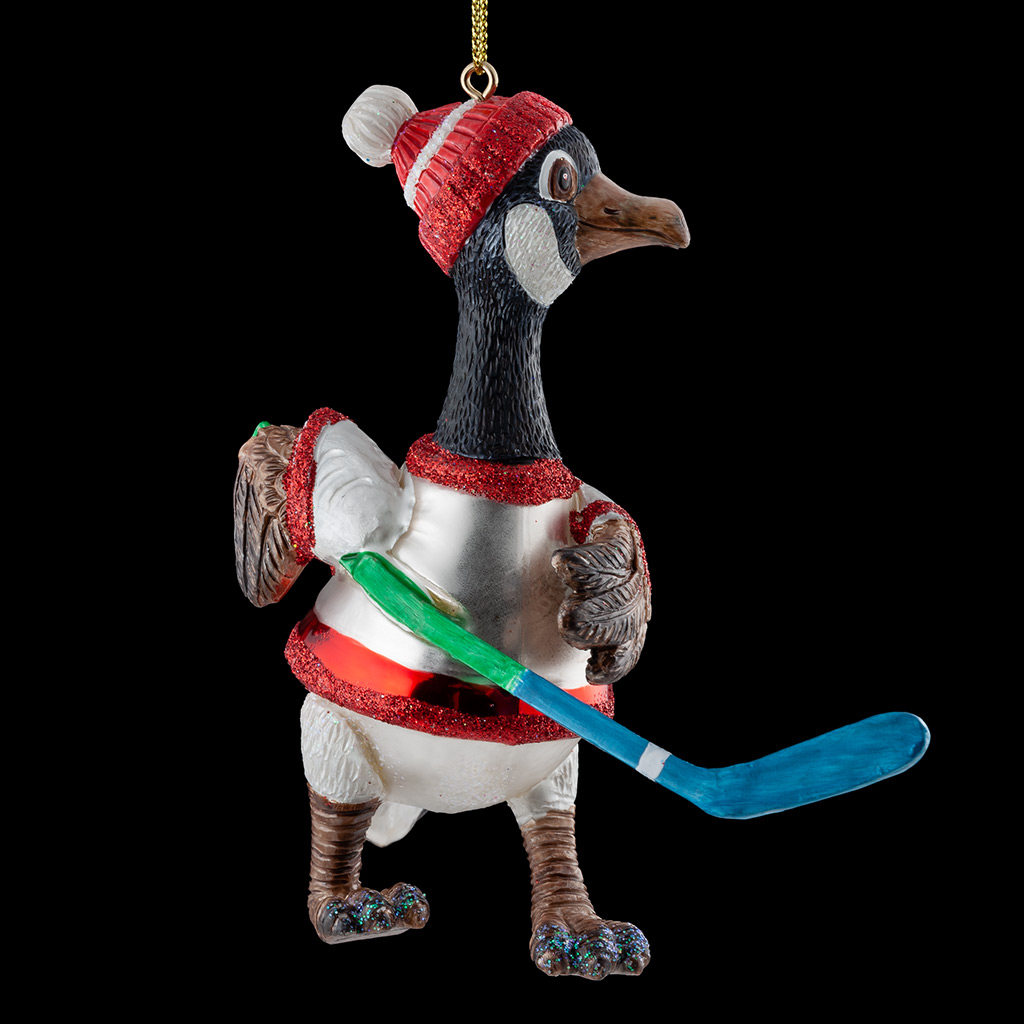 Украшение ErichKrause Decor Пингвин-хоккеист 11см, стекло