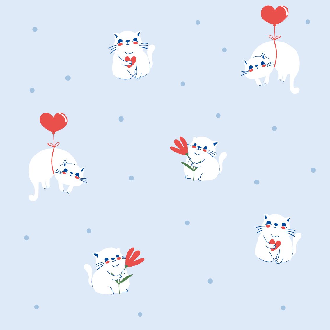 Бумага упаковочная 70*100см  "Love. Голубой"