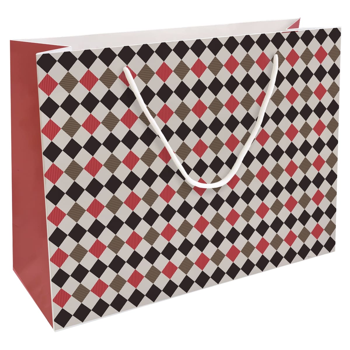 Пакет подар. бумажн. 36*26*12 см, 200гр/м2  Cage. Красный