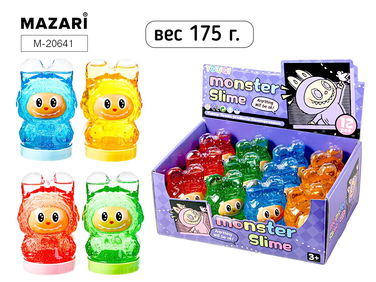 Слайм 175гр "Зубастик" 4диз.