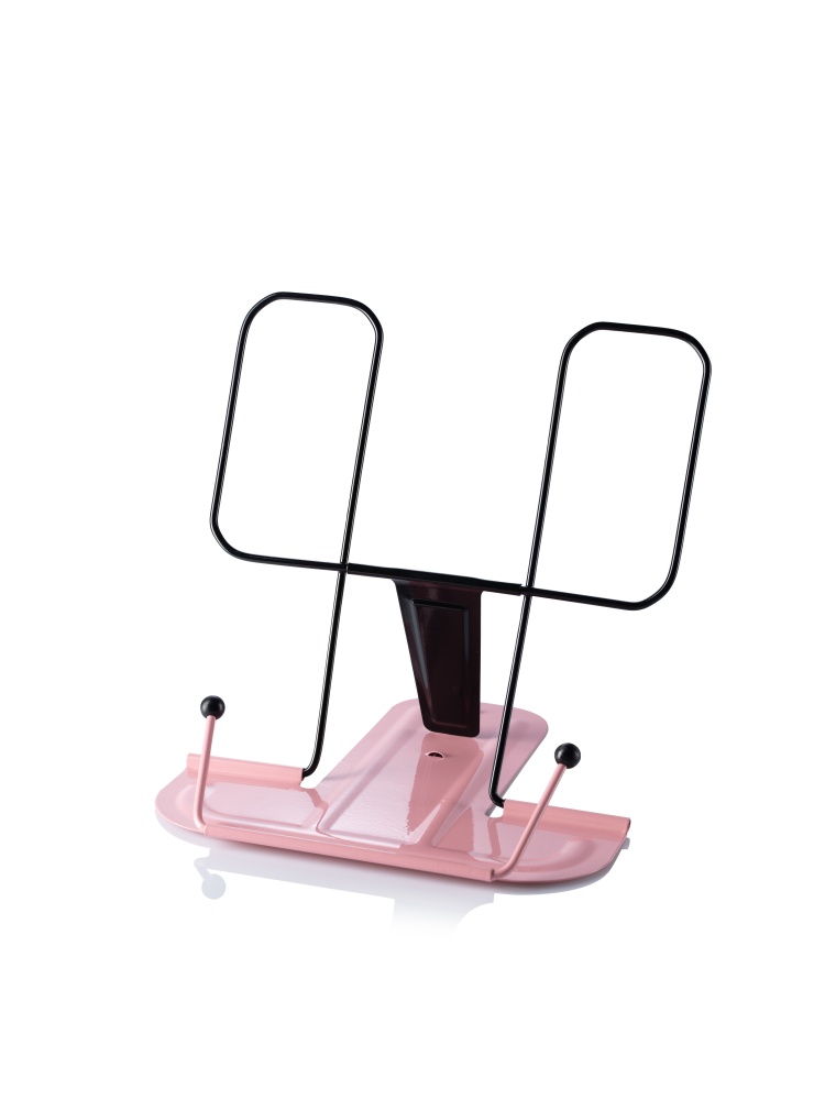 Подставка для книг, полностью металл, розовая
