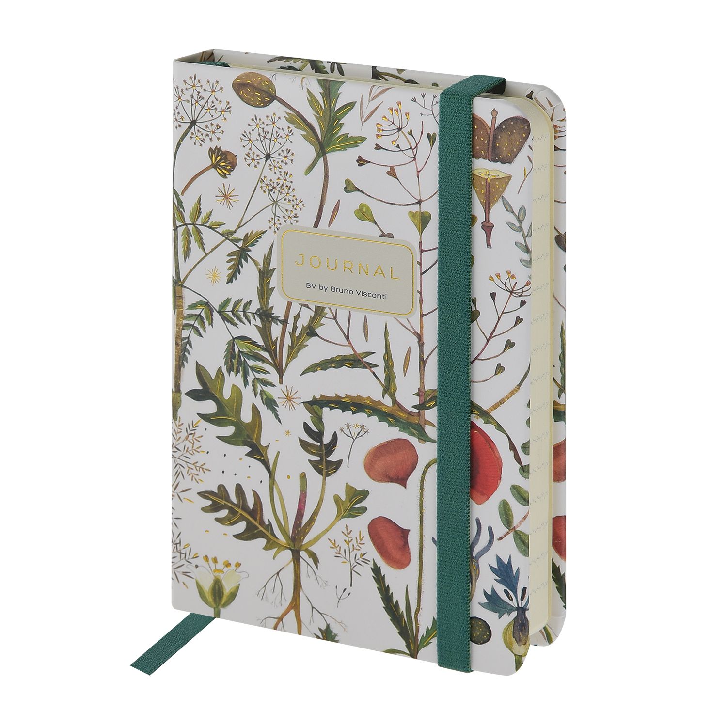 Записная книжка А6 100л. 7БЦ "Megapolis journal. Flora. Луговые травы" лин., резинка, кармашек