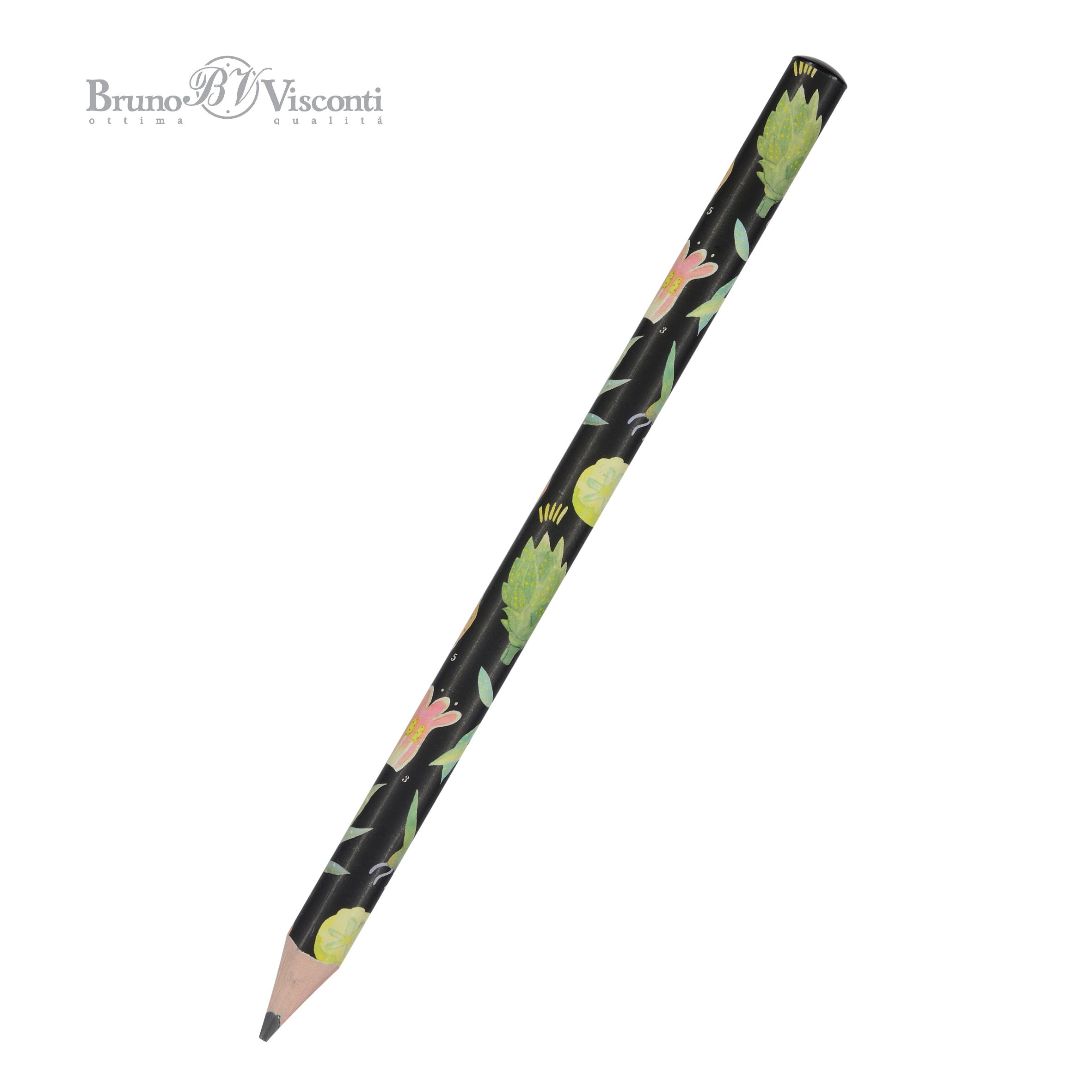 Карандаш ч/гр BV "HappyGraphix. Jumbo. Ботаника" 4В