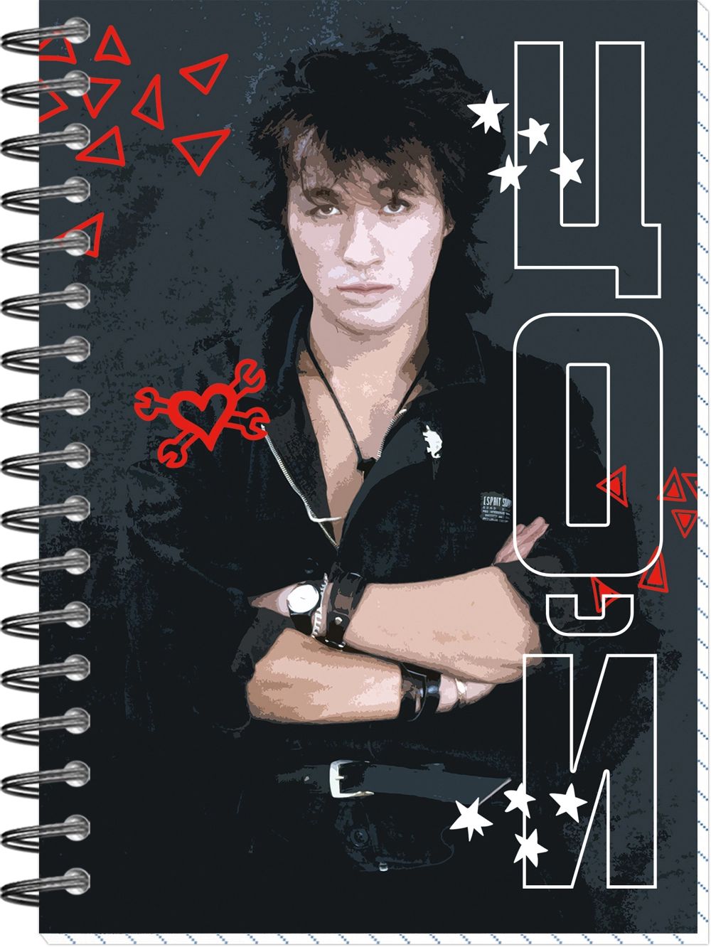 Блокнот А6  60л гребень "Цой. Кино №12" клетка, софт-тач